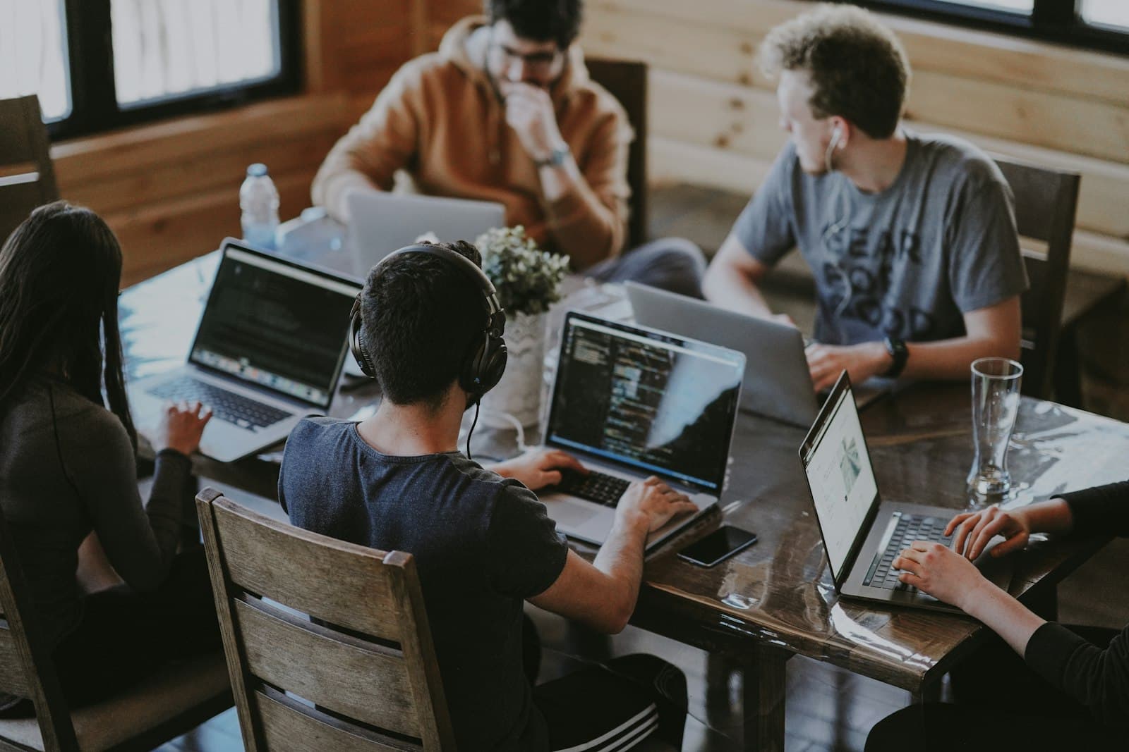 A small team working around one table